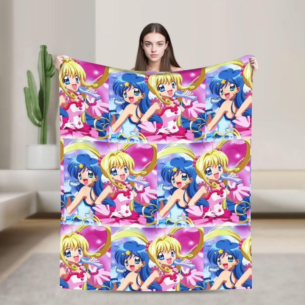 M-Mermaid Melody Pichi Pichi PitchS Blankets Flannel Spring Autumn Lightweight Throw Blanket for Home Outdoor Bedding Throws