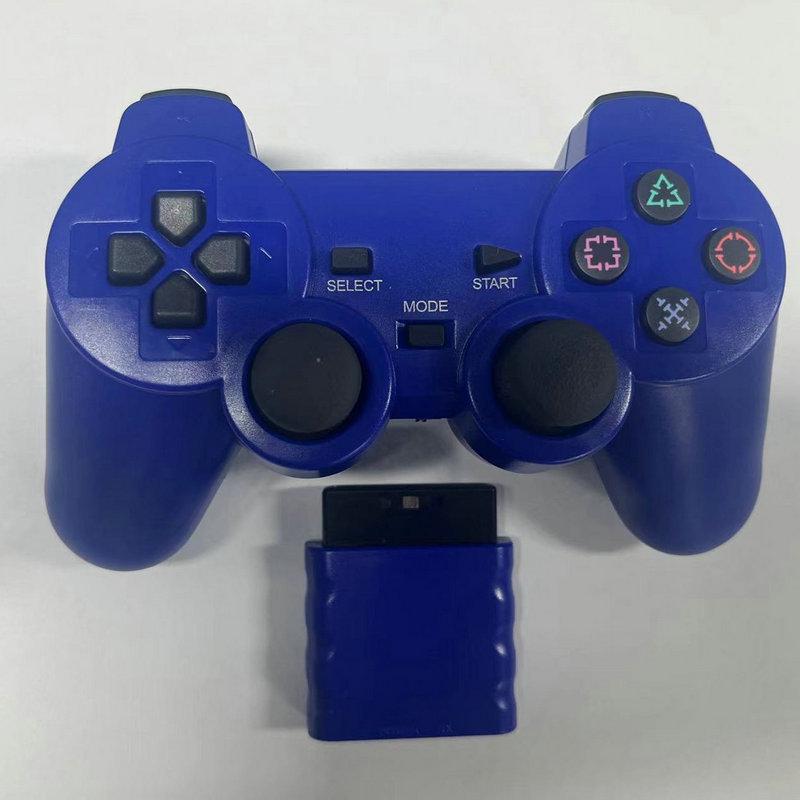 2.4G PS2 Wireless Game Controller with Dual Vibration and Snowflake Transparent Buttons