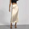 Elegant Satin Midi Skirt - Slim Fit, European Style