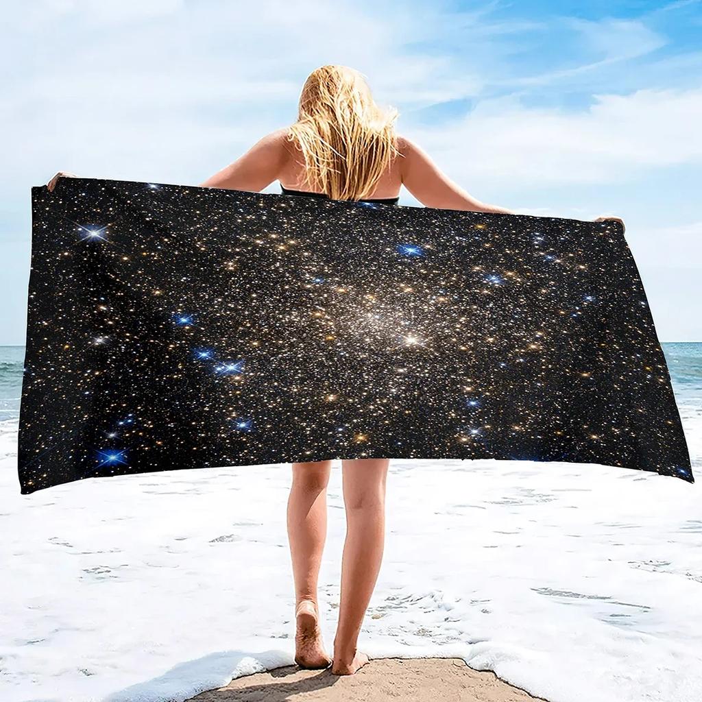 Sternenhimmel Strandtuch, Mikrofaser Super Saugfähiges Strandtuch, Weiches und Bequemes Badezimmerhandtuch Sandfreies Strandtuch