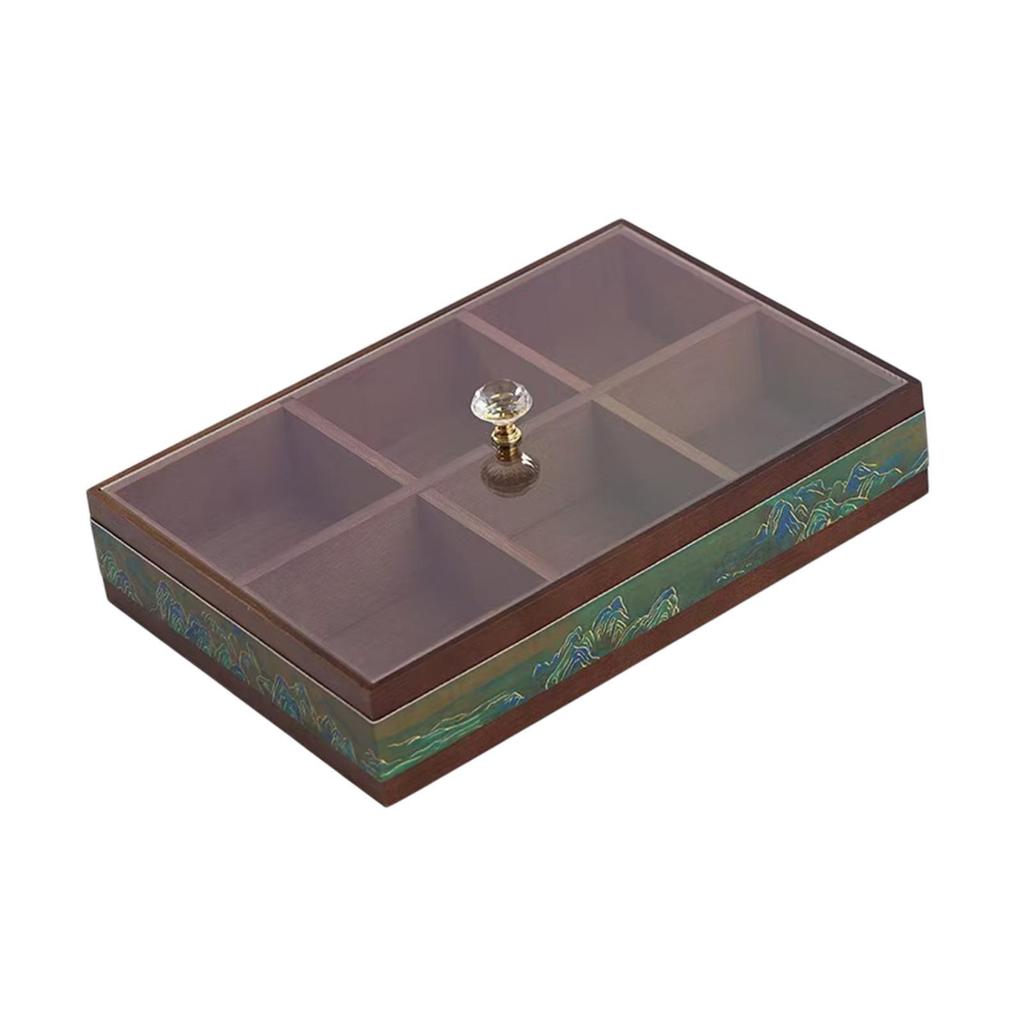Divided Serving Tray Appetizer Decorative with Clear Lid for Candy And Fruits Dessert Cookies