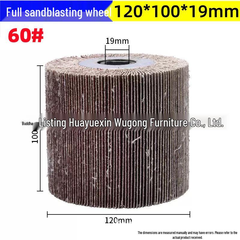 120x100 Cross Hole Sandpaper Polishing Wheel for Metal, Wood, and Stone