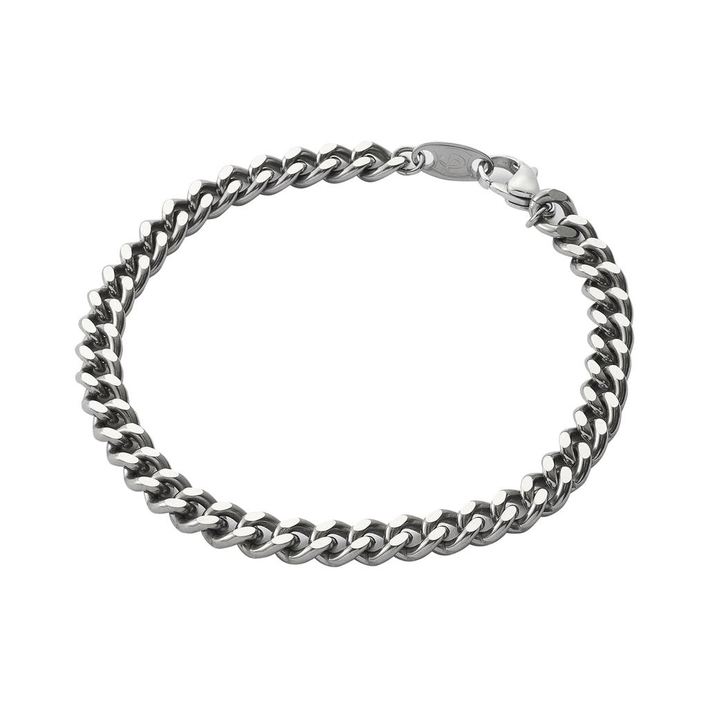 Phiten Titanium Chain Bracelet, Medium, 17cm, Made with Pure Titanium, Silver, Accessory, Curb Chain, Length 17-21cm, Men's and Women's