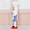 Festives Wooden Nutcrackers Soldier Ornament Chefs Styles Blue Plaids Apron Traditional Holiday Homes Accent Piece