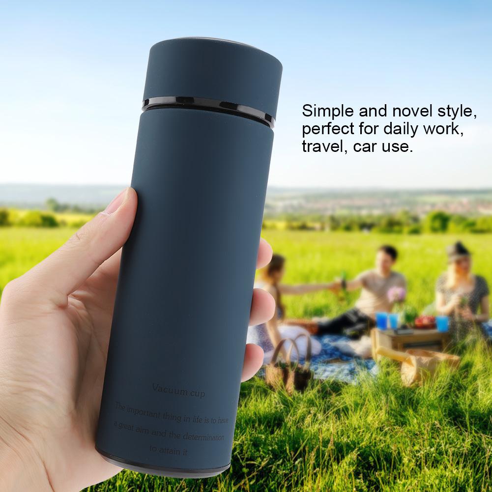 Stainless Steel Water Cups Tea Mugs Vacuum Bottle (Dark Blue 500ML)