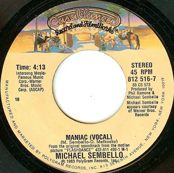 

7inch Record MICHAEL SEMBELLO - Maniac 8125167 Casablanca 1983 US Dance & Electronica Used