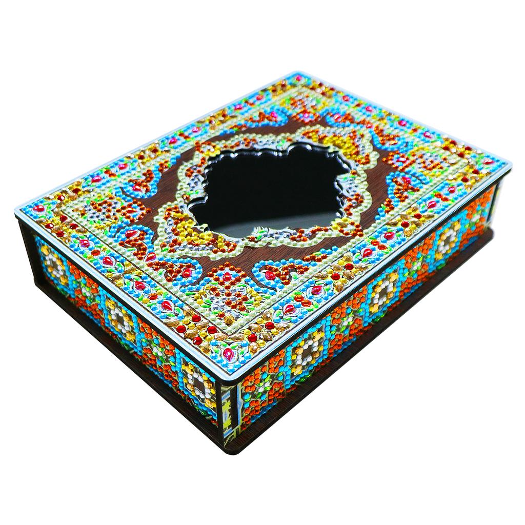 DIY Diamond Painting Jewelry Storage Box Wooden Earrings Necklace Storage Case Special Shaped Mosaic Embroidery Cross Stitch Kit