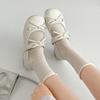 Red French Round Head Shallow Mouth Flat Sole Shoes Women's Summer 2025 New with Skirt Versatile Soft Sole Mary Jane Shoes