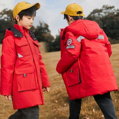 Children's Down Jacket for Boys Mid-length Korean Style Thickened Workwear Loose Children's Clothing Mid-sized and Large Children's Winter Clothing