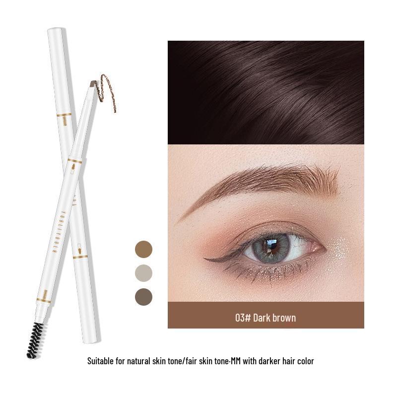 Ultra-Fine Double-Ended Machete Eyebrow Pencil: Waterproof, Sweatproof, Quick-Drying, Smudge-Proof, Long-Lasting, Fade-Resistant.