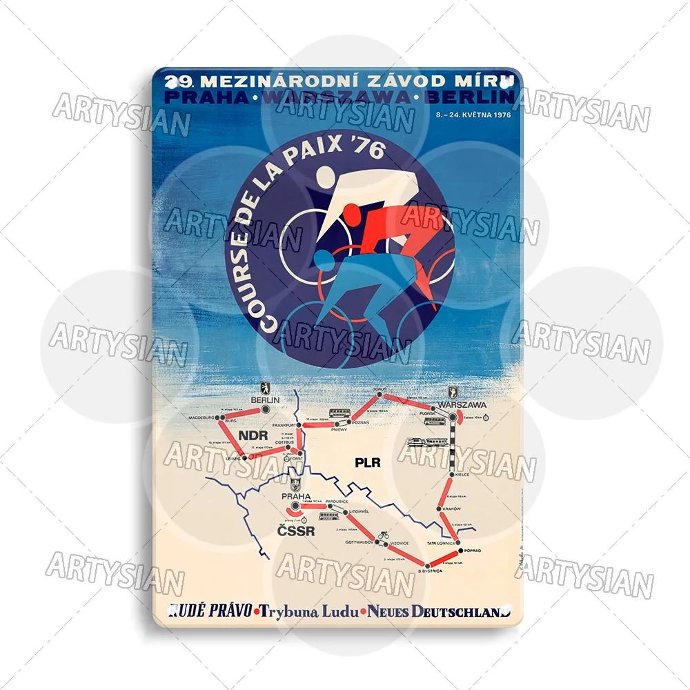 Tour de France Metal Sign Cycle Bicycle Racing Plaque Course de la Paix Championnat du monde Tour of Peace Vel’ d’Hiv Alcyon