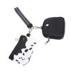 Mini Zip Wristlet Wallet Water Resistant Detachable Fashionable Dual Pouch Coin Purse Keychain for Cards Cash Coin Keys Cosmetics Cows Black White