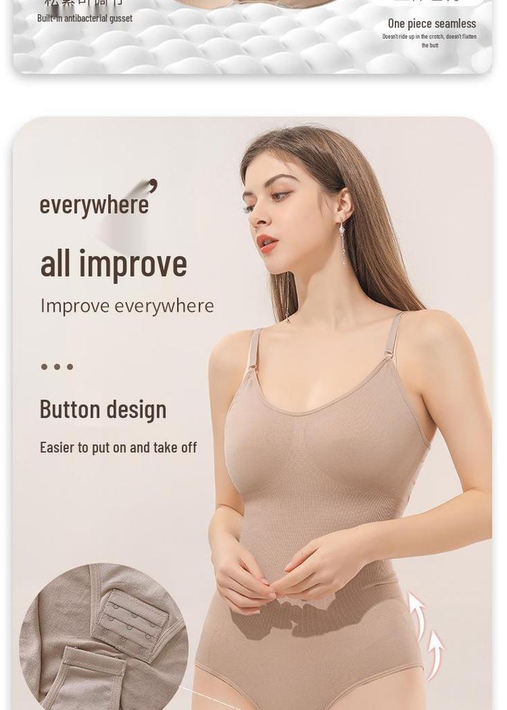 Plus Size Seamless Shaper Bodysuit: Butt Lift, Tummy Control, Hook & Eye Crotch, Strappy Triangle Design