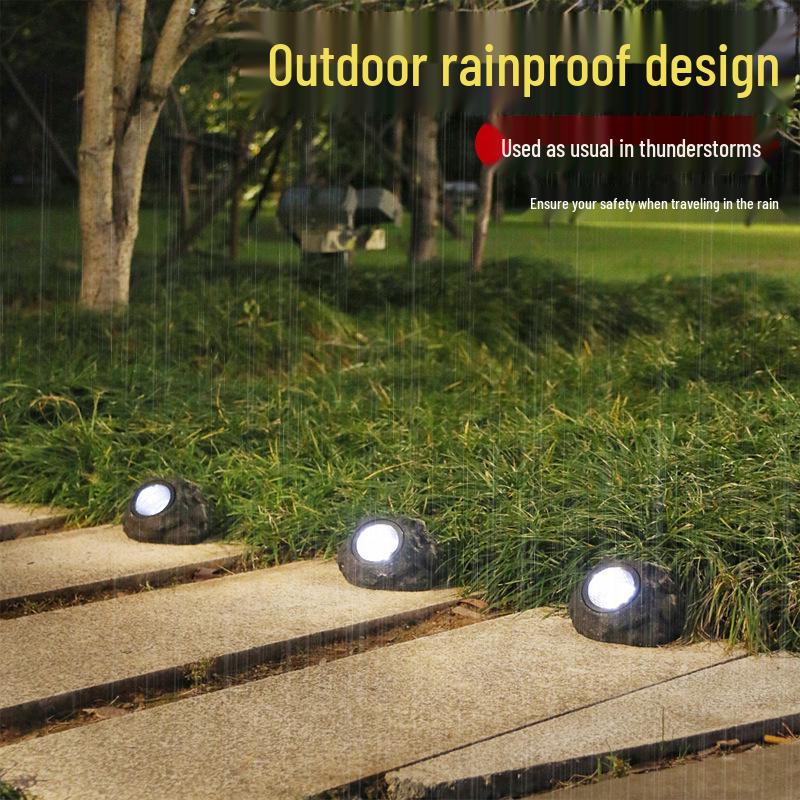 LED Wasserdichte Solarsteinleuchte für Außengartendekorationen und Rasenscheinwerfer