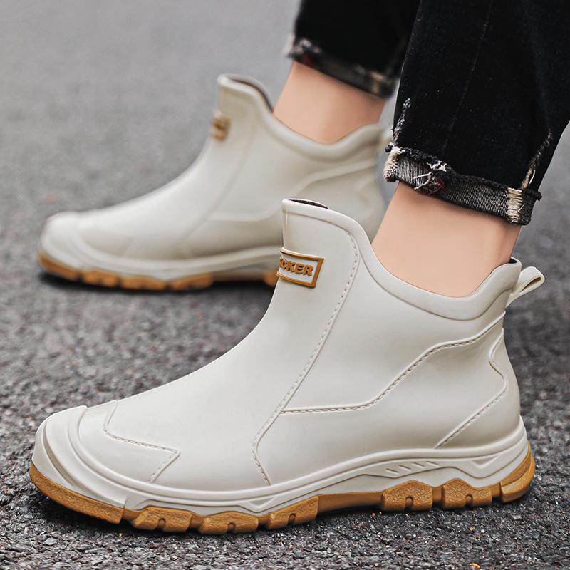Men's outdoor comfortable fashion casual rain boots anti slip waterproof high top wear-resistant comfortable fishing water shoes