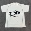 T-shirt Unisex con Stampa di Lettere in Schiuma Hip Hop Euro-Americano: Scollo Rotondo, Manica Corta, Design alla Moda