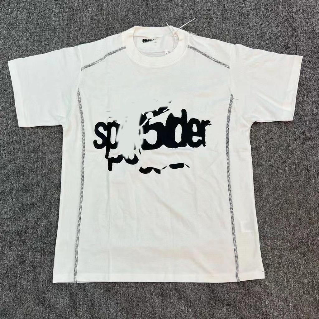 T-shirt Unisex con Stampa di Lettere in Schiuma Hip Hop Euro-Americano: Scollo Rotondo, Manica Corta, Design alla Moda
