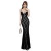 Summer Tube Top with Diamond Lace Suspender Fishtail Dress Skirt Women's Waist and Thin Long Temperament Light and Familiar Style Banquet Wear
