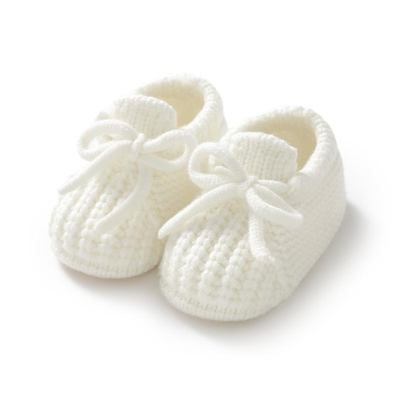 Buty Niemowlęce Dzianinowe Obuwie do Łóżeczka Noworodka 0-18M Ciepłe Akcesoria Odzieżowe Niemowlęcy Chłopcy Dziewczynki Pierwsze Buciki Modne Jednolite Maluch Dziecko