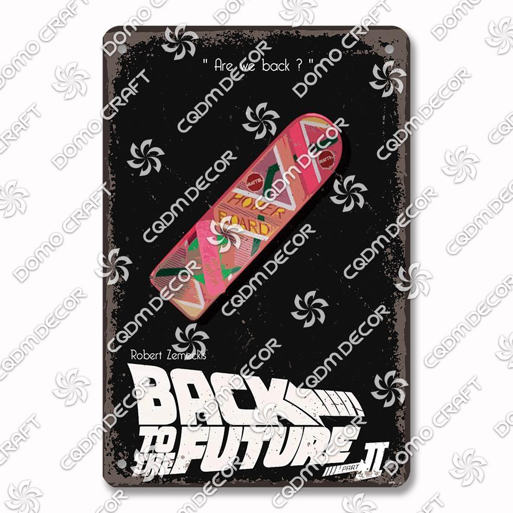 Classic Science Fiction Film Metal Tin Sign, Back to the Future Movie Poster Metal Plates, Cinema Club Cafe Bar Home Wall Decor
