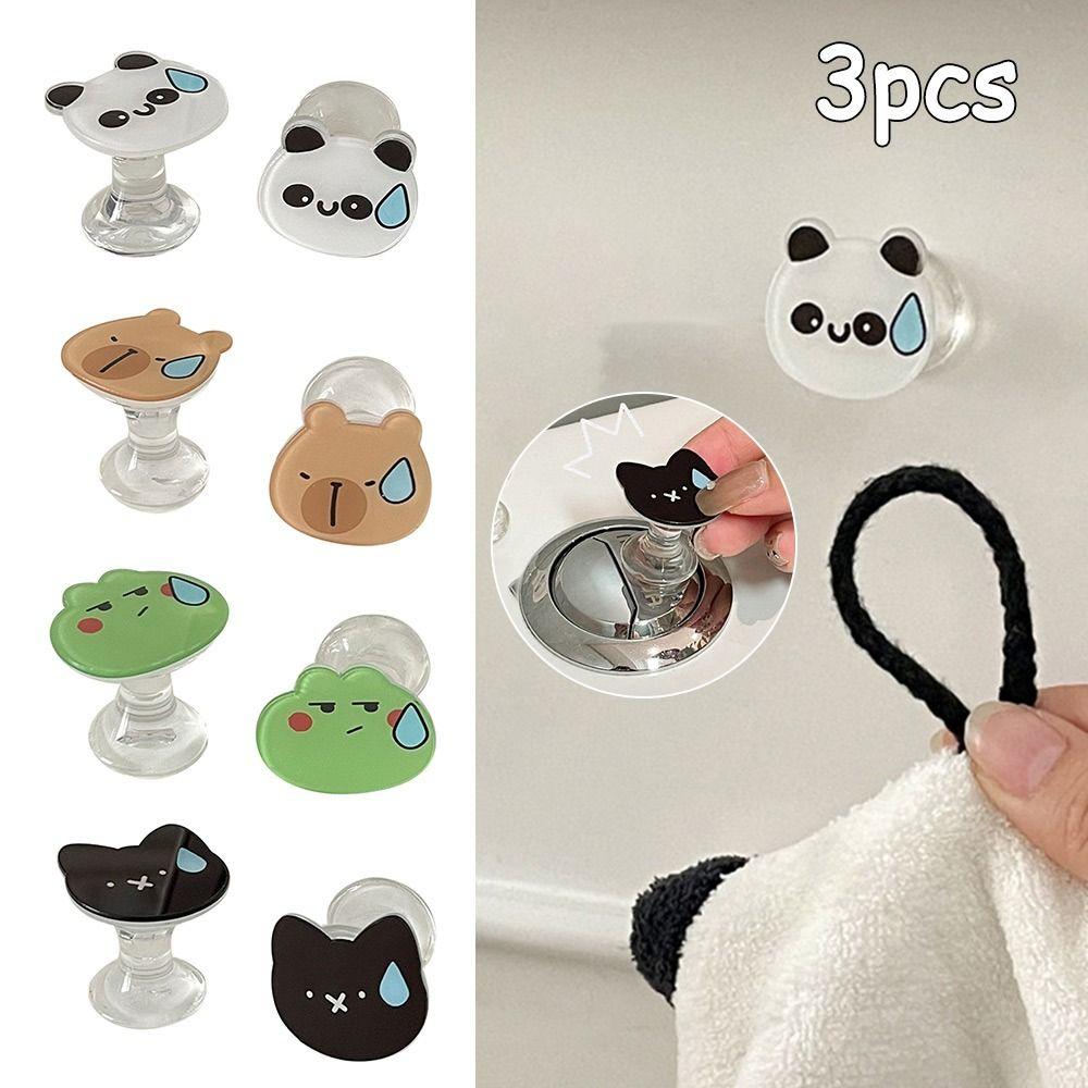 

3Pcs Durable Auxiliary Equipment Toilet Flush Button Long Nail Acrylic Toilet Press Tool Toilet Lid Opener