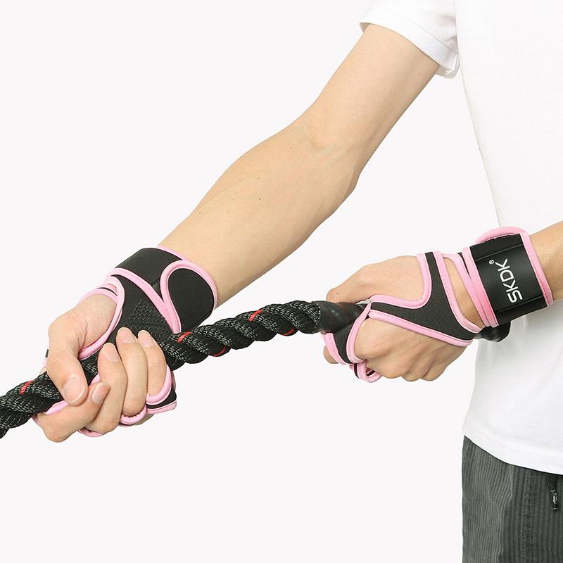 1Pair Workout Gloves Women Men With Wrist Wraps Anti-Slip Silicone Palm Protection Weight Lifting Fitness Gym Gloves