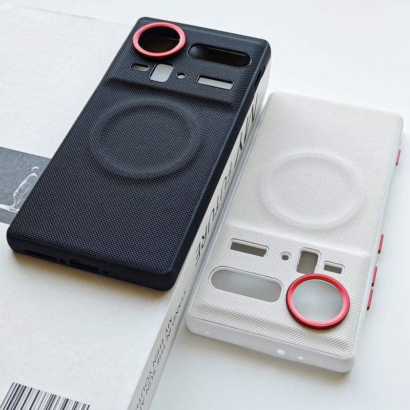 For ZTE Nubia Z80 Z70 Z70S Ultra Diamond Pattern Leather Case Magnetic Suction Contrast Keys Lens Frame Anti-Fingerprint Cover