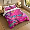 Soft Bedding Set Trolls Pattern, 1 Duvet Cover plus 2 Pillowcases Stylish Bedroom Home Textile