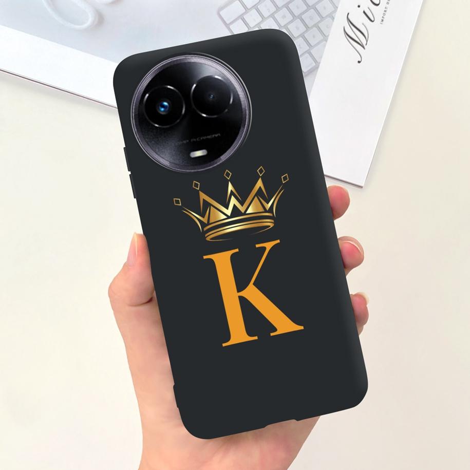For Realme 11 5G Case Cute Crown Letters Silicone Soft TPU Shockproof Cover For Realme 11X 5G RMX3785 Funda Realme11 Phone Cases