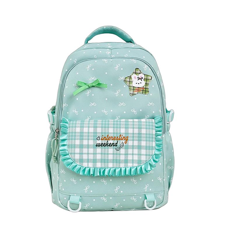 Junior School Schoolbag Women's Check Large Capacity Backpack