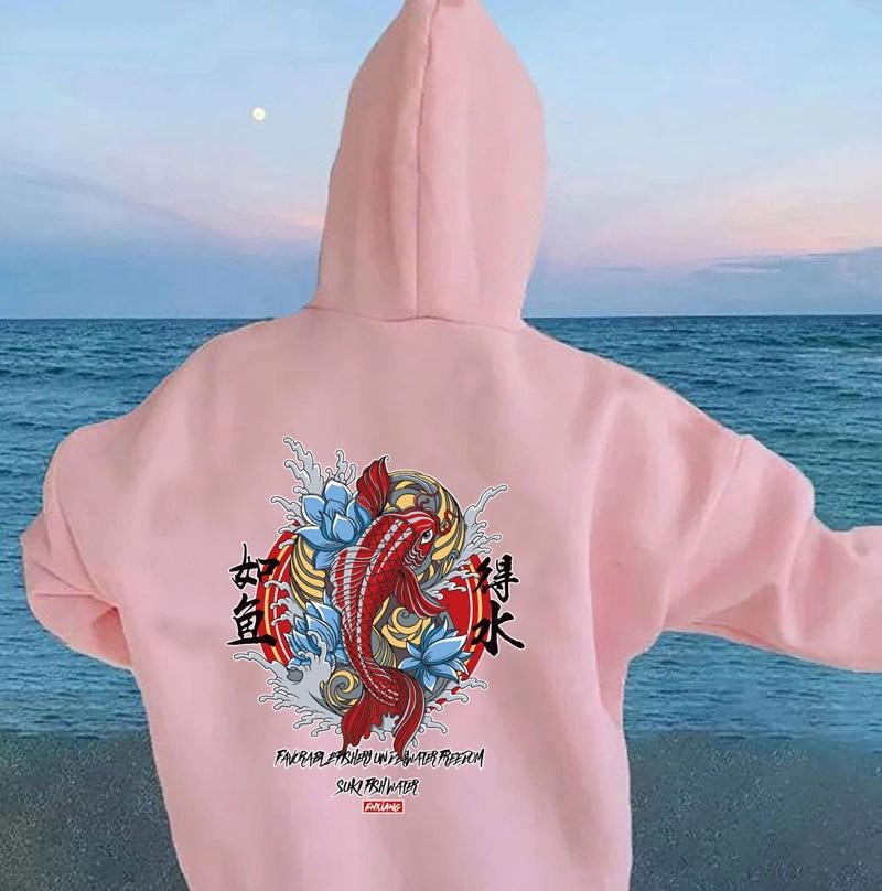 Harajuku Pullovers Hoodie for Men Y2K Cardigan Jacket Female Personality Print Hooded Sweater Streetwear Long Sleeve Sweatshirts