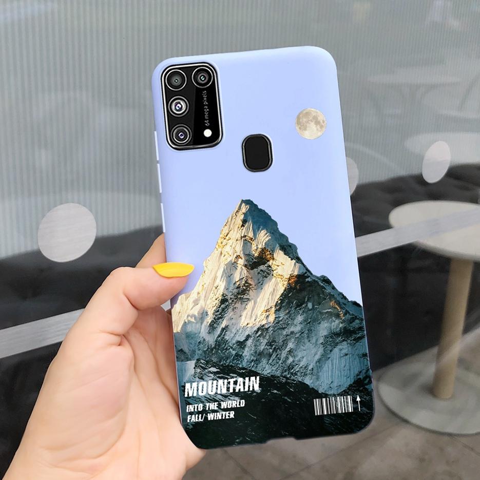 For Samsung Galaxy M31 Case SM-M315F Cute Bear Cartoon Painted Cover Phone Case For Samsung M31 M 31 GalaxyM31 Bumper Soft Funda