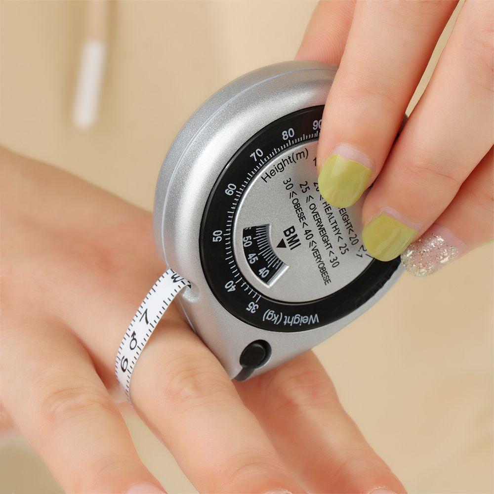 Push-Button Retract Calculator Fitness BMI 150cm Ruler Body Mass Measure Measuring Tape