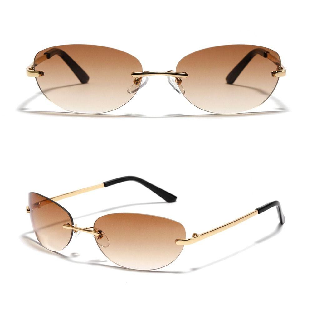 2022 Fashion Goggles Rimless 2000'S Punk Sunglasses Y2K Sunglasses Sun Glasses Wrap Around