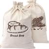 Reusable Linen Bread Bag Oxford Cloth Drawstring Bag Durable Bread Storage Bags  Kitchen Supplies