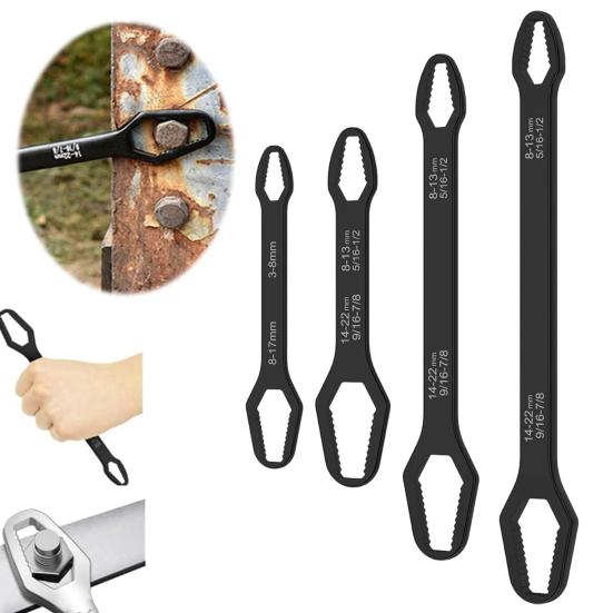 4 Stück/Set Universal-Schlüssel Doppelkopf Selbstanziehende Schlüssel Verstellbare Größe Multifunktions-Ratsche Schlüssel Auto-Reparatur-Set