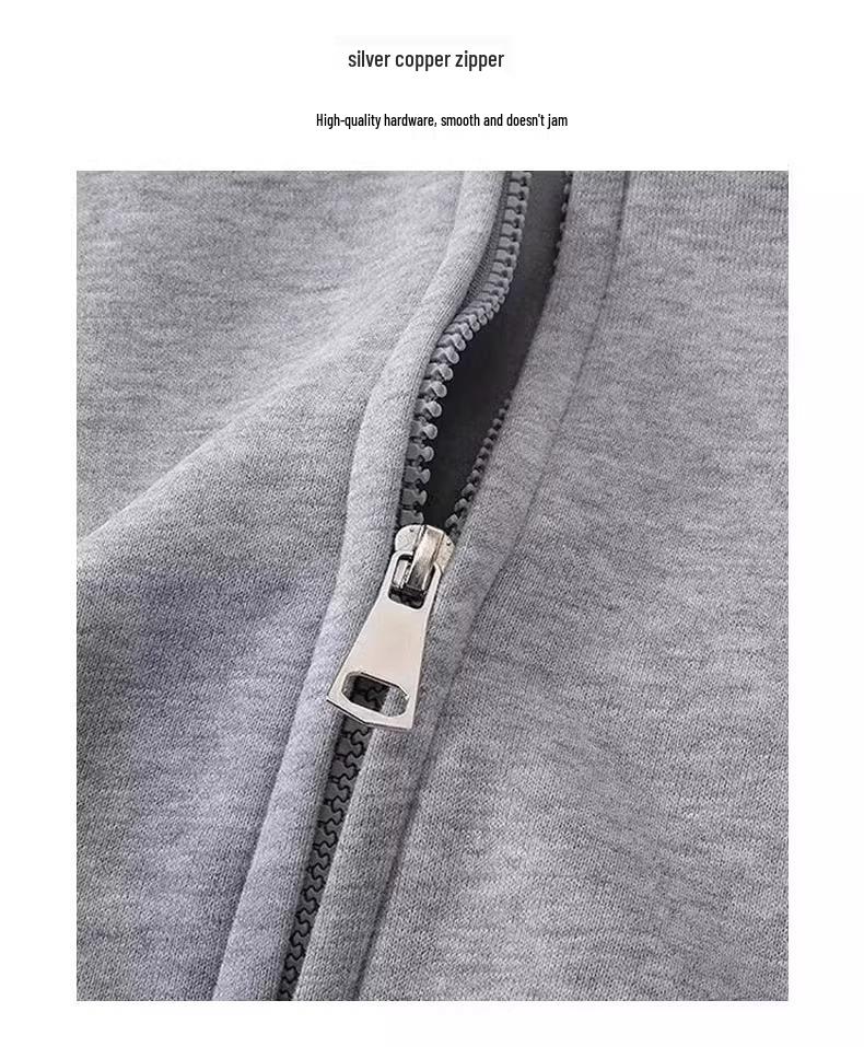 Damen Koreanischer Lazy Style Schweres Fleecegefüttertes Kapuzen-Sweatshirt Cardigan für Frühherbst 2025