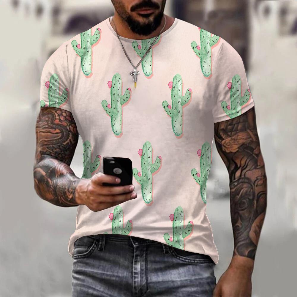 Christmas and summer men's 3D fashionable round neck slim fit T-shirt
