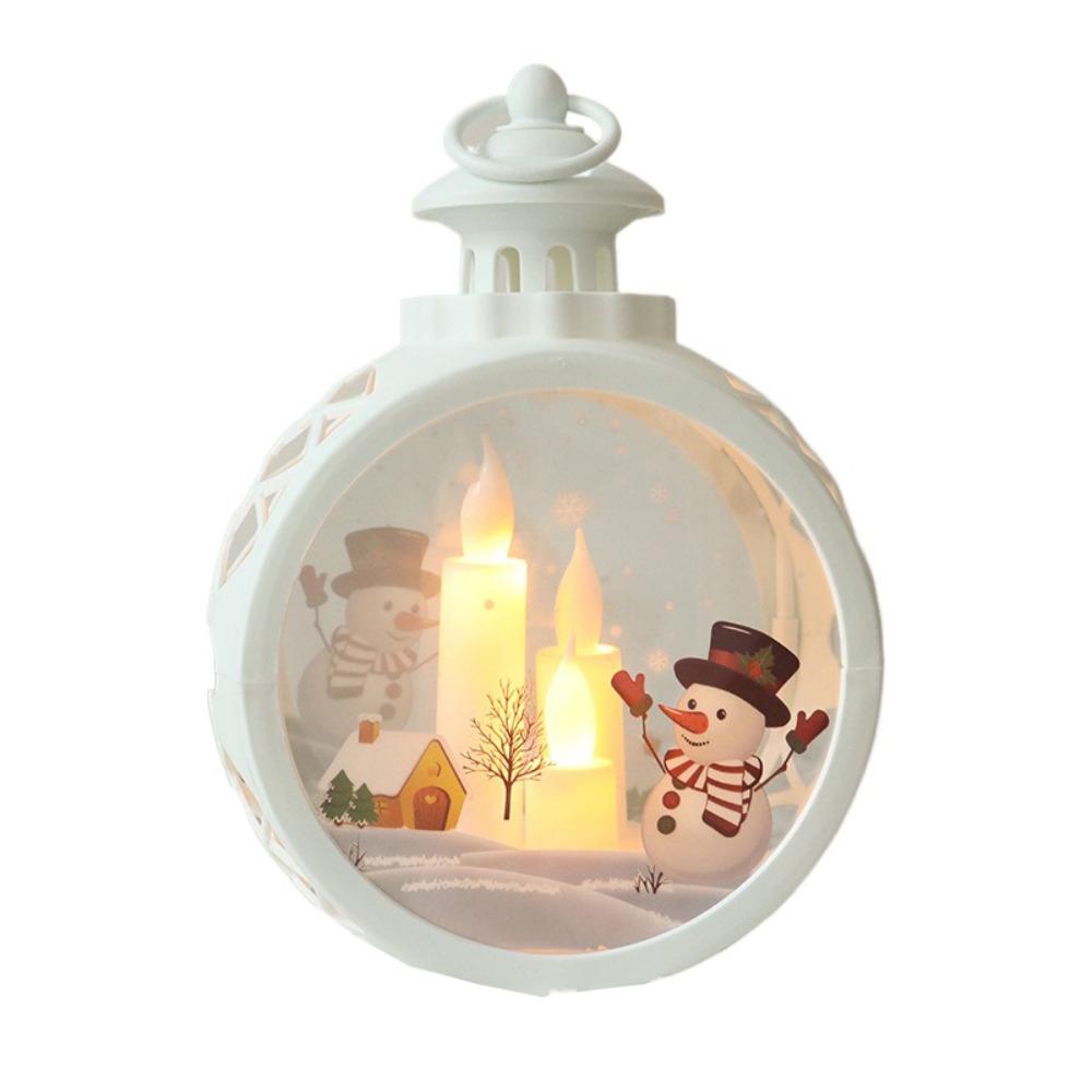 

Battery Powered Christmas LED Night Light Hook Christmas Wind Lantern Sculpture Desk Style 4