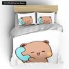 Set Letto 3D Bubu Dudu Cartone Animato Orsetto Carino Kawaii Regalo di Natale King Twin Double Bambino Set Copripiumino in Microfibra o Poliestere