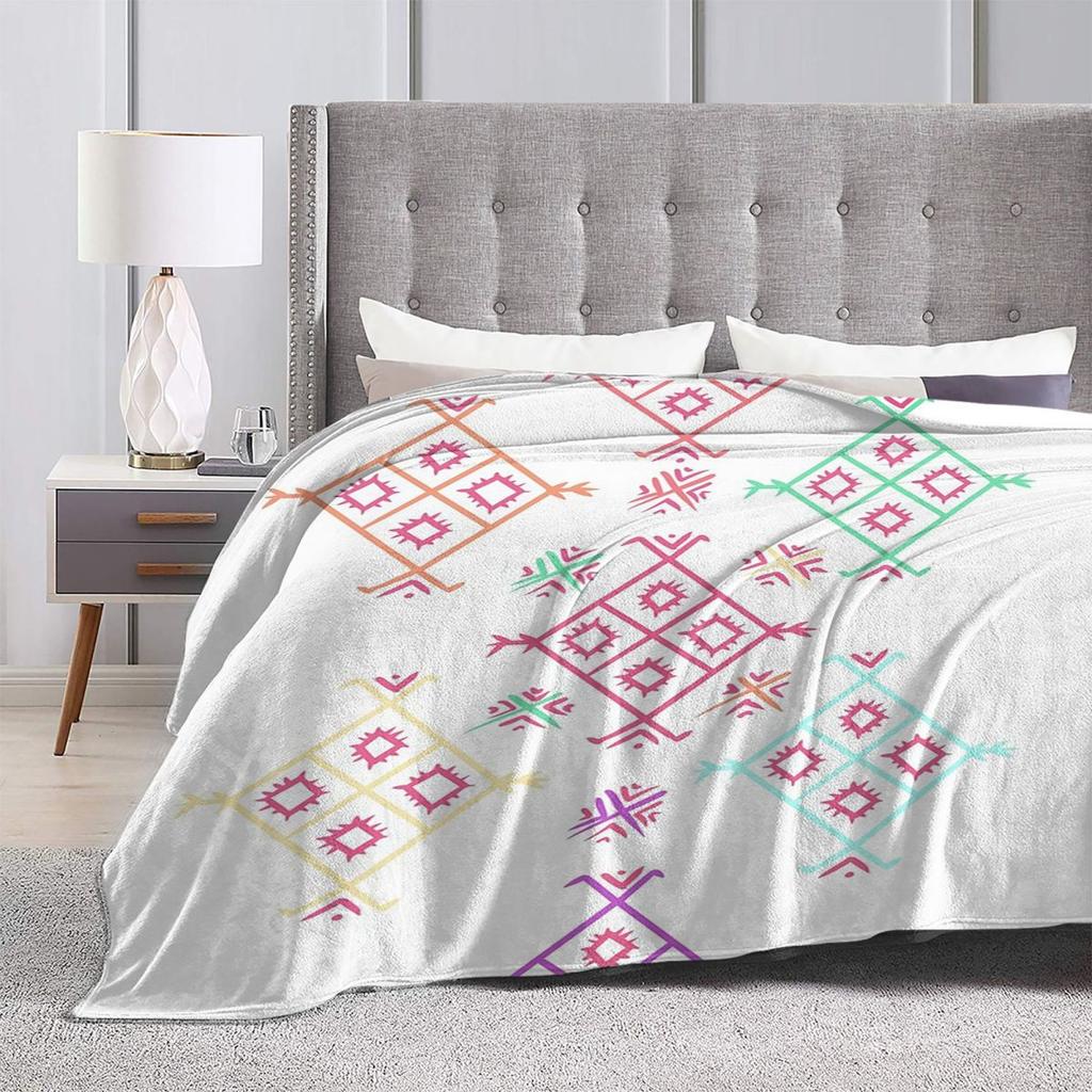 Kabylisch-Amazigh Motiv Geometrie Berberdecke Weiche Warme Flanell Überwurfdecke Bettwäsche für Bett Wohnzimmer Picknick Reise Zuhause Sofa