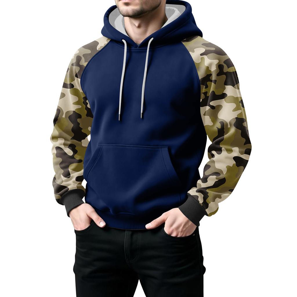 Herr Kamouflage Sweatshirt Hoodie Herr Sport Stor Storlek Casual Sweatshirt