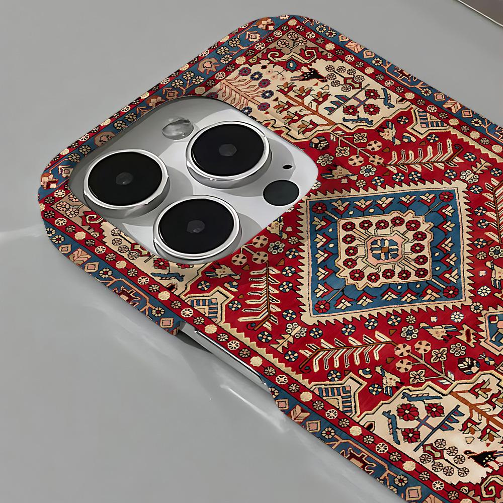 Persian Carpet Floral Pattern Phone Case for iPhone 16 15 14 13 12 11 Pro Max X XS XR XSMax 7 8 Plus Glossy Film Hard PC Cover
