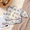 Elinfant 1PC Long Sleeve Bibs, Waterproof Feeding Bibs,Washable Burp Cloth,Coveralls Bibs,Easy To Clean,Wash-Free Eating Bibs