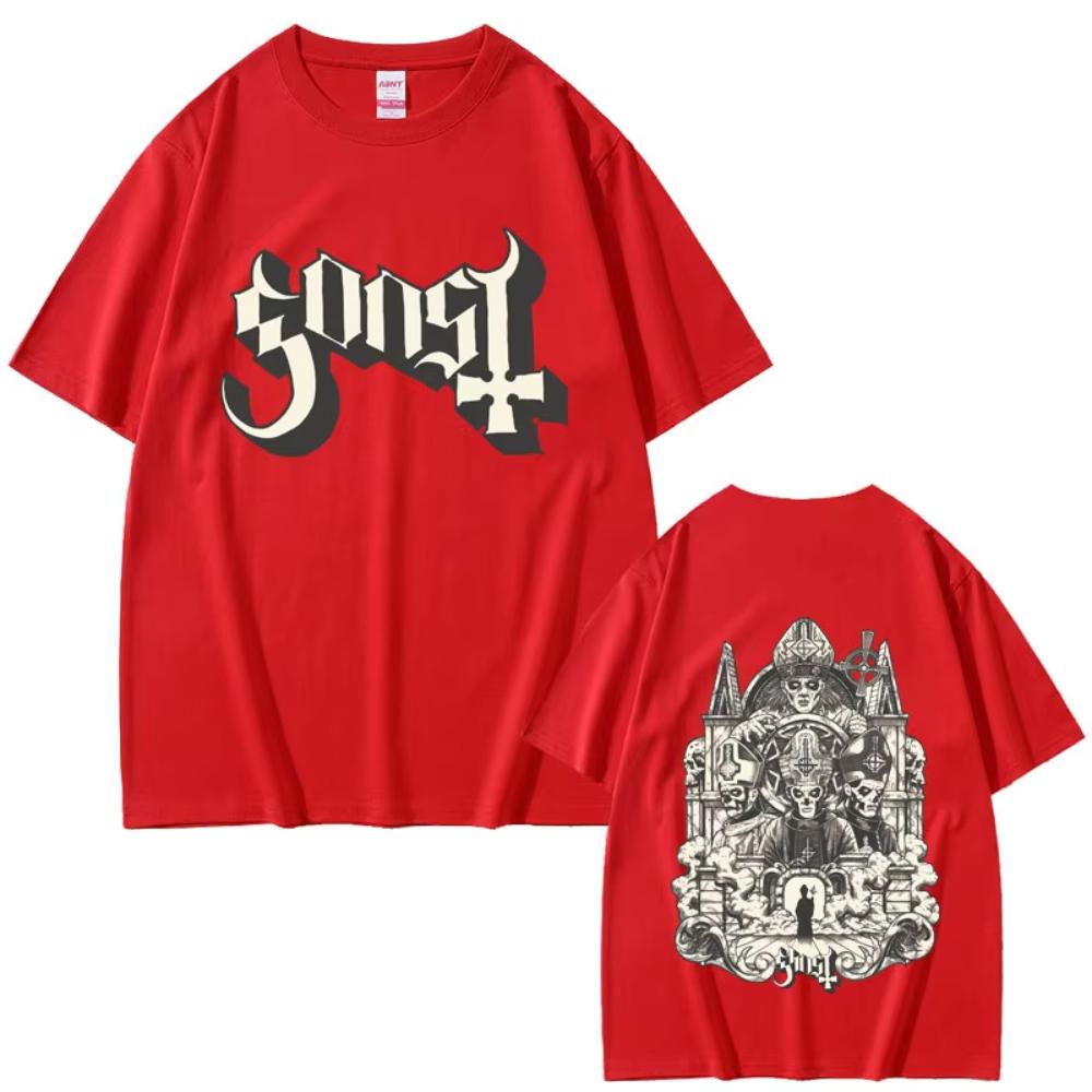 Trička s grafickým potiskem kapely Ghost Pánská Dámská Vintage Gotický Rock Metalová Trička Pánské Ležérní Oversized Tričko Pánské 90s Streetwear