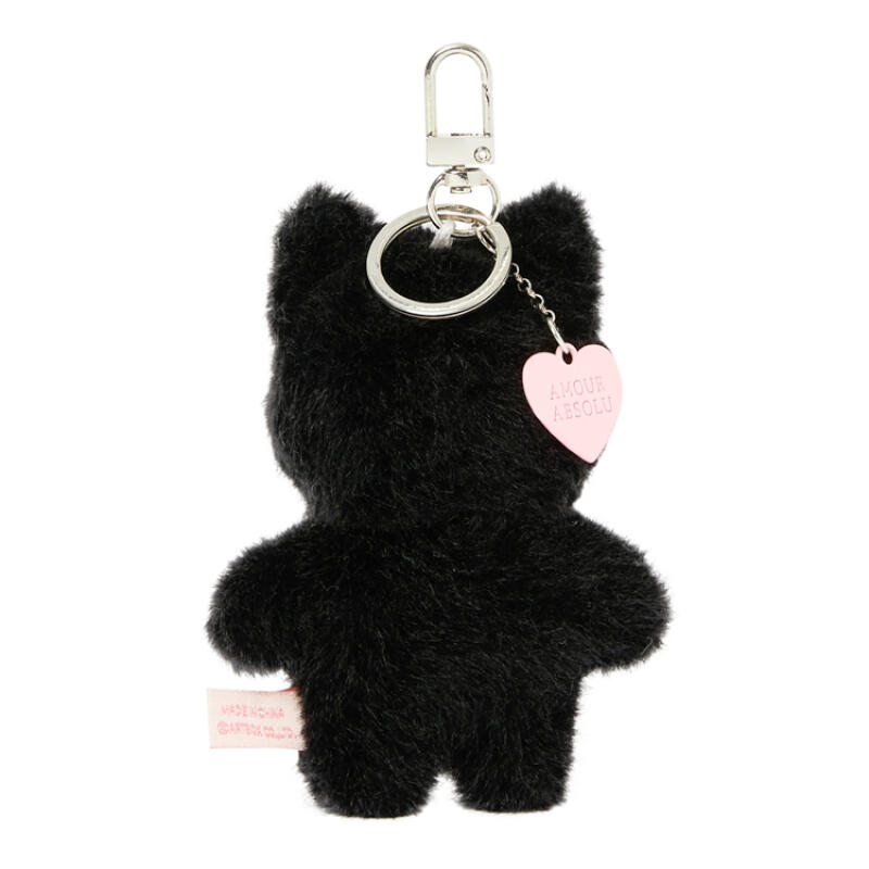 Black Cat Heart Charm Mini Keychain (34011965)