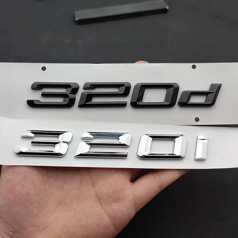 Chrome Black Car Letters Fender Trim Badge 320i 320 Emblem Sticker For BMW 320i 320d Logo G20 F30 E46 E90 F31 F34 Accessories