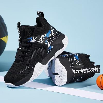 Classmate Spring and Autumn Fly-woven Mesh Breathable and Lightweight Platform Basketball Shoes Casual Shoes Outdoor High-top Sports Shoes