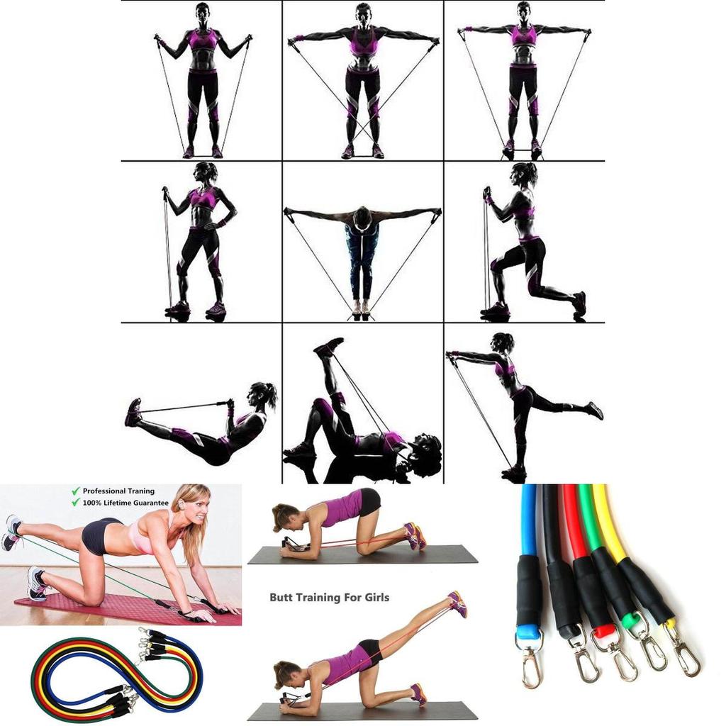 Premium Quality 11pcs/set Resistance Bands For Effective Body Training At Home