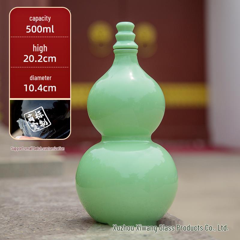 Creative Celebrity-Infused Gourd Glass Bottle for Liquor, Milk Tea, or Fruit Tea with Lid - Perfect Small Gift